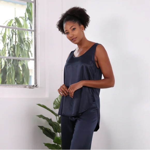PJ Harlow Women's Cami Top & Shorts Pajama Set - Supima Cotton Modal Lounge Set, Racerback & Drawstring Waist - View #4